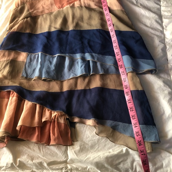 Chris Benz x Anthropologie 100% Silk Striped Dress Asymmetrical - Picture 13 of 13